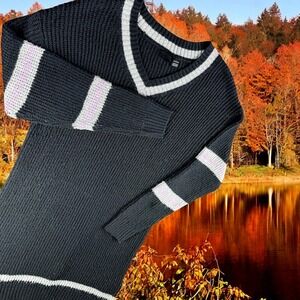 Roxy Sweater‎ Dress Women XS Striped Knit Lounge Career Work Travel Pullover